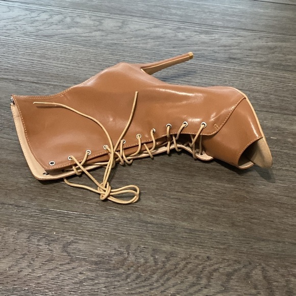 NWT BURJU Moment Nude Open Toe Lace Up Ankle Boots | Size 13 - Picture 8 of 10